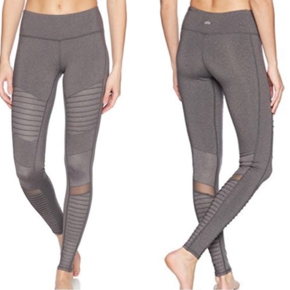 ALO YOGA Moto leggings Heather gray Small 🧘🏽‍♀️🧘 - Picture 4 of 4